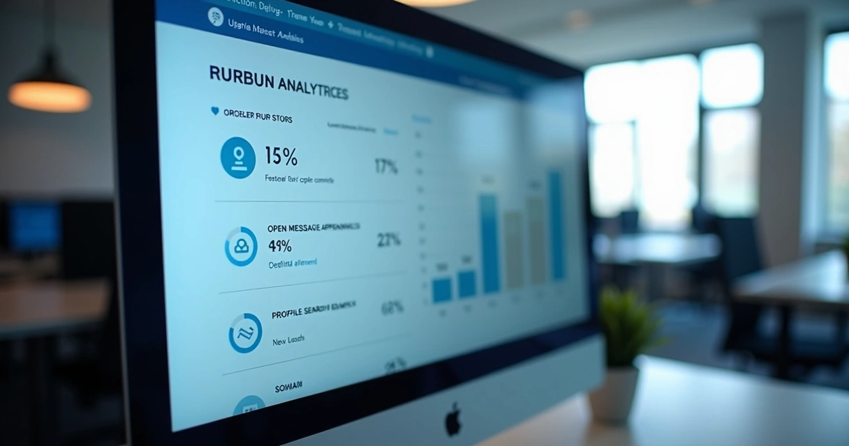 Gráfico de métricas de vendas no LinkedIn com notificações de conexões 