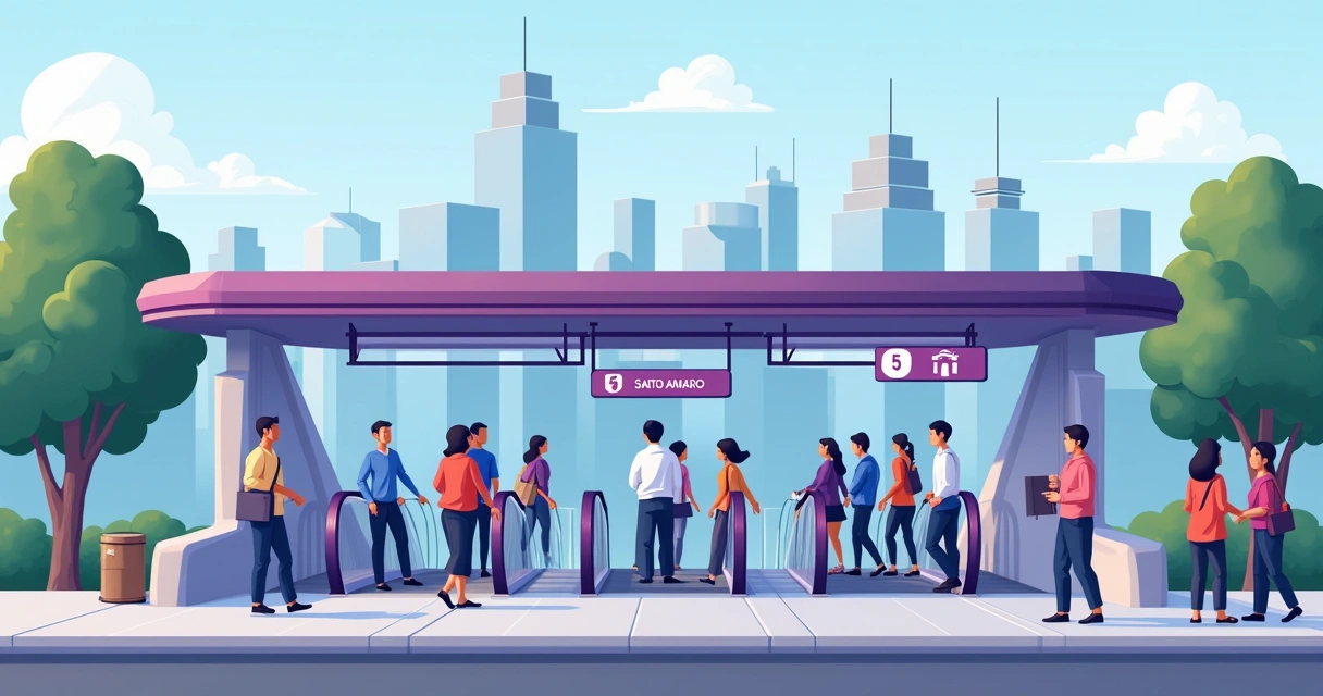 Estação metrô Santo Amaro linha 5 lilás São Paulo