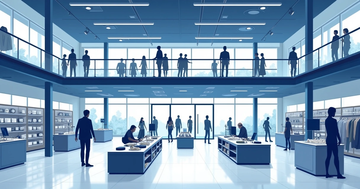 Mezanino metálico em loja ampliando o espaço interno 