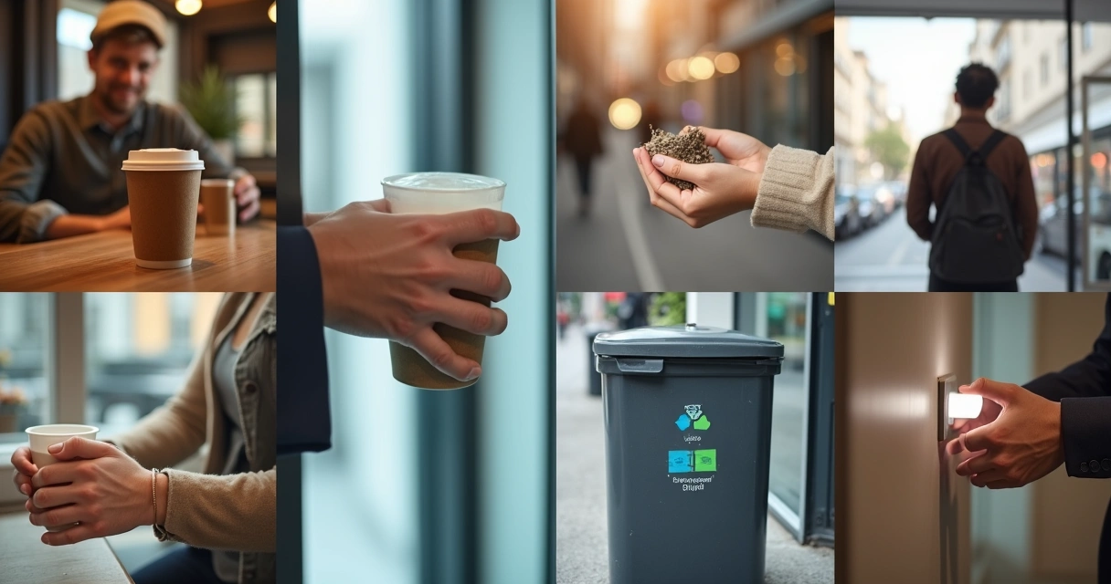 Close-up of diverse hands performing small daily actions that help the community 