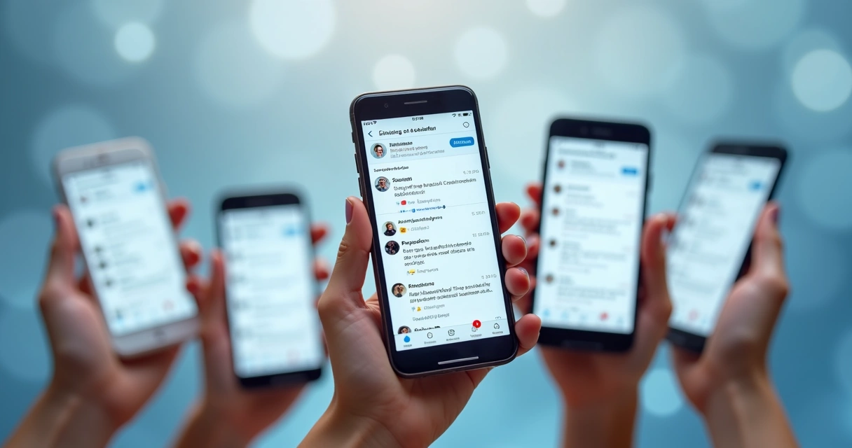 Telas de celular mostrando notificações do LinkedIn 