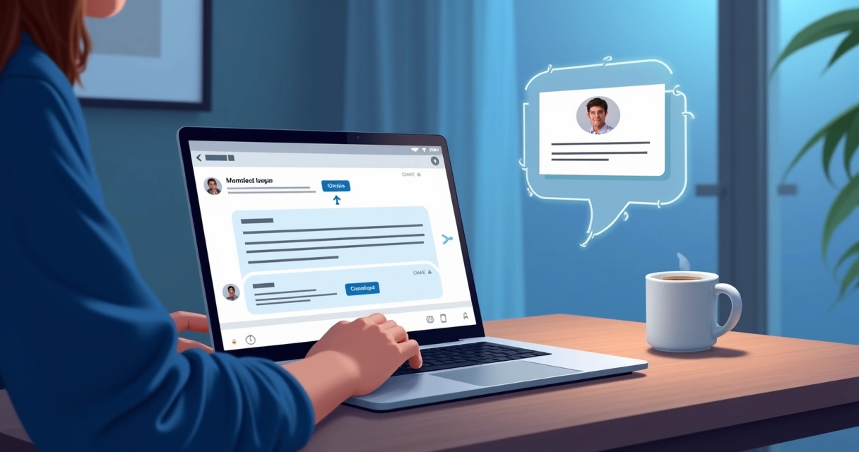 Pessoa enviando micro-oferta no LinkedIn inbox para outro usuário 