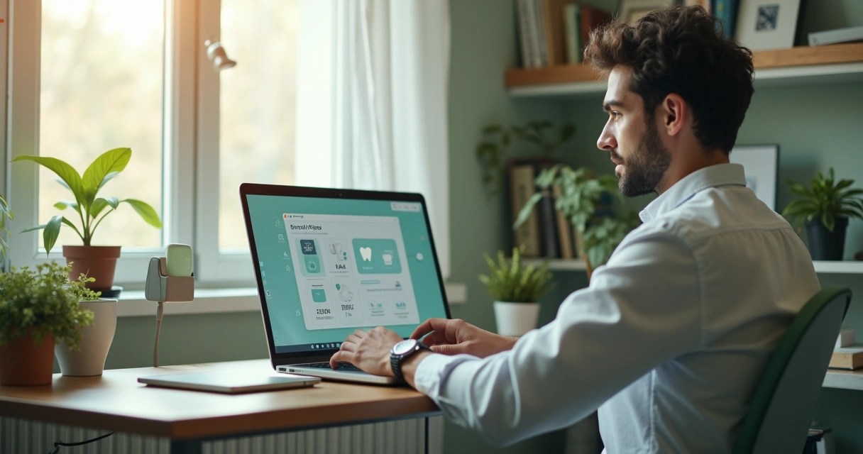 Ilustração de app micro-SaaS nichado para clínicas odontológicas