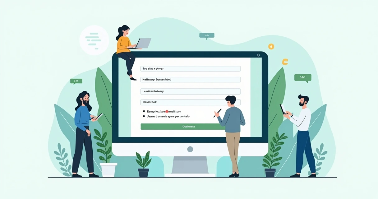 Tela de formulário com microcopy aplicado ao lado dos campos 