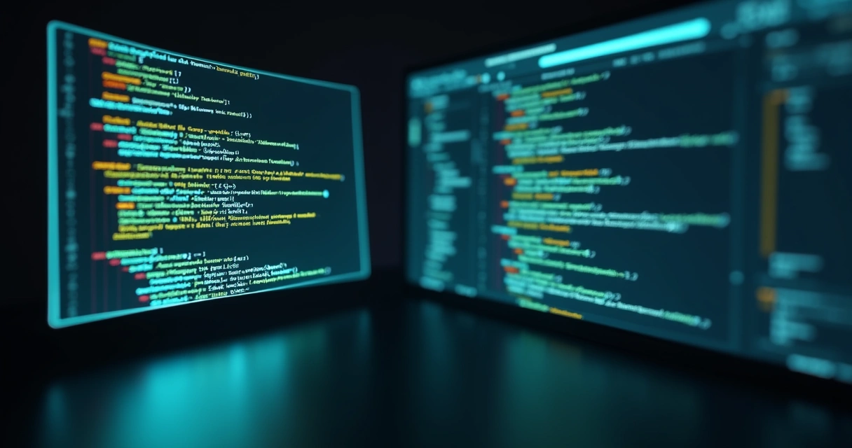 Detalhe de código HTML com marcações de microdados destacadas ao lado de prévia de resultados de busca 