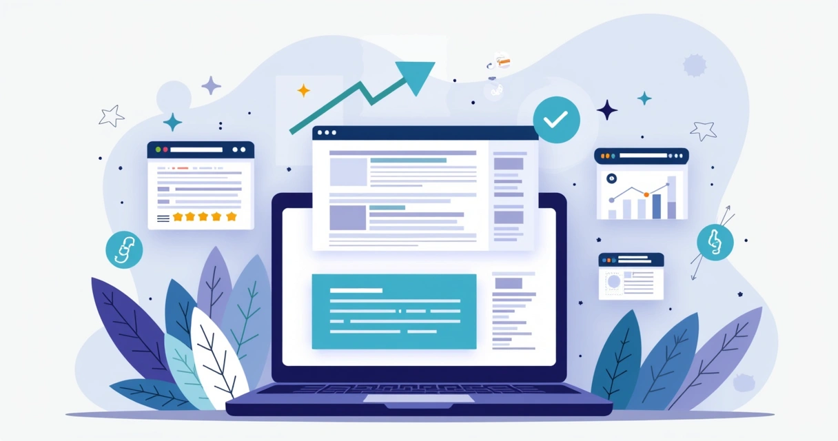 Ilustração de dashboard mostrando dados estruturados otimizando SEO em landing page 