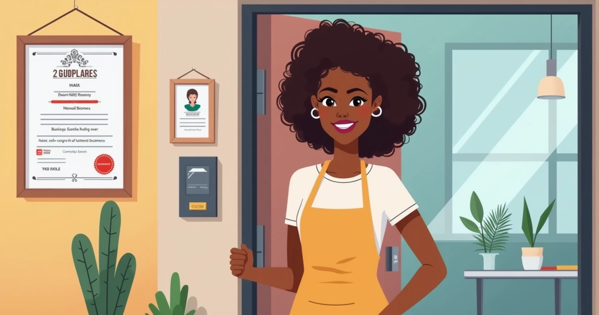 Microempreendedora abrindo seu pequeno salão regularizado 