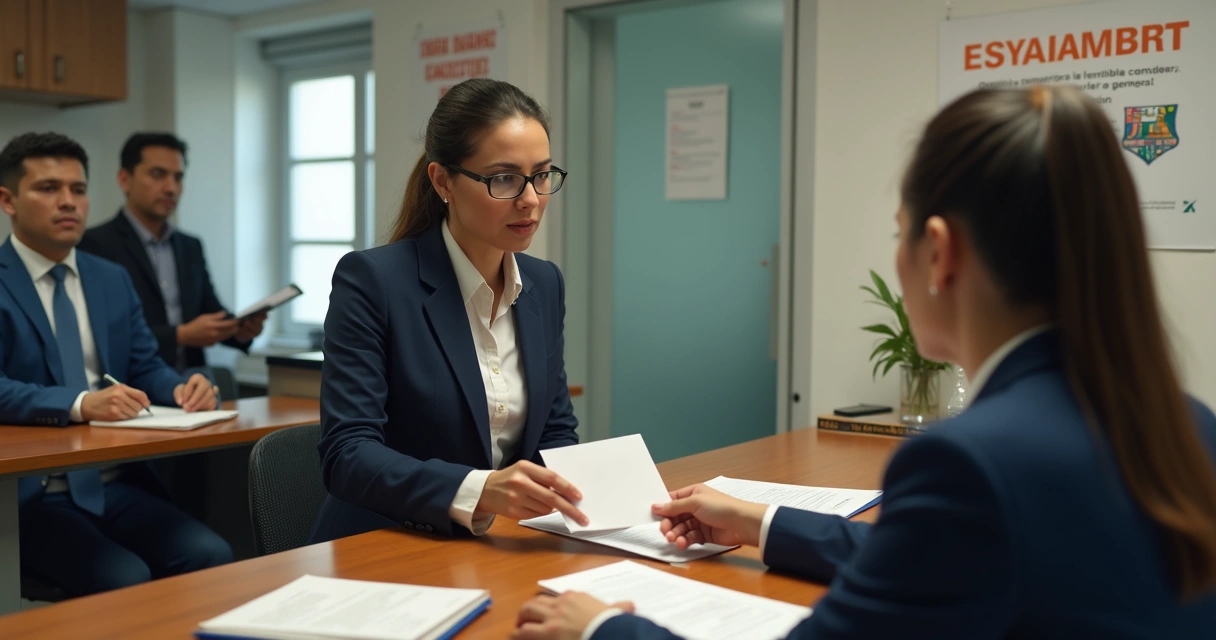 Representante de microempresa entregando envelope de proposta em órgão público