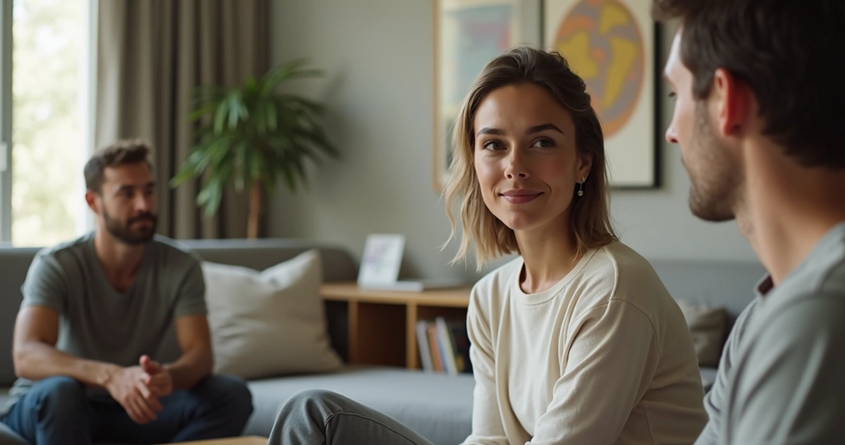 Pessoa em diálogo atento percebendo microexpressões sutis no rosto do interlocutor 