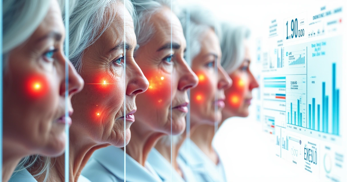 Ilustração de microexpressões faciais analisadas por IA