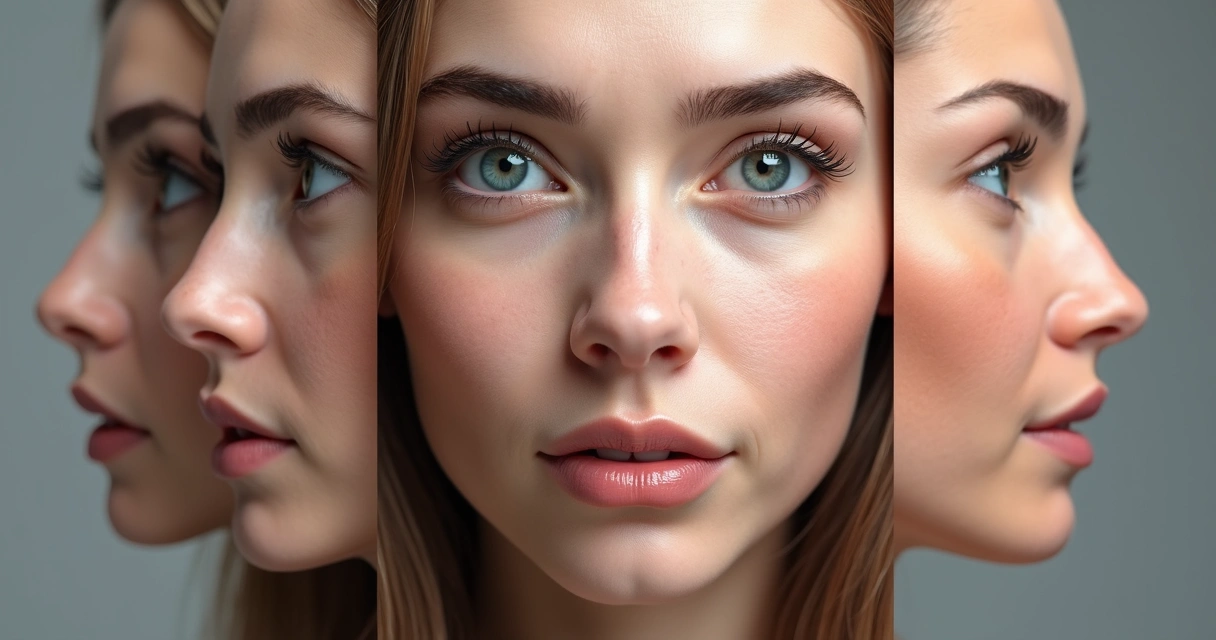 Rosto humano mostrando várias microexpressões faciais diferentes