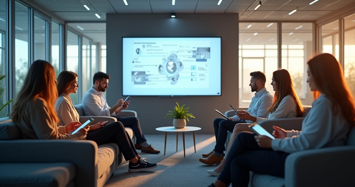 Colaboradores participando de microlearning em empresa