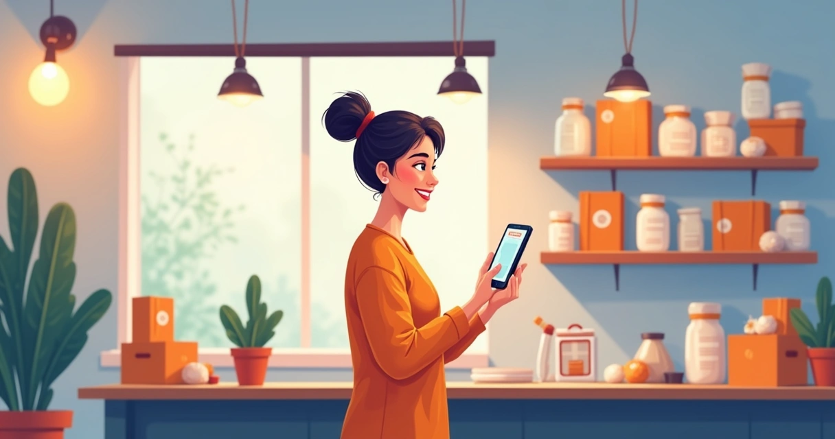 Microempreendedor feliz recebendo pedido digital 