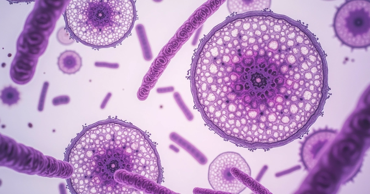 Bactérias gram-positivas além dos estafilococos: prática clínica 1 Imagem microscópica de bactérias gram-positivas agrupadas em cadeias e bastonetes