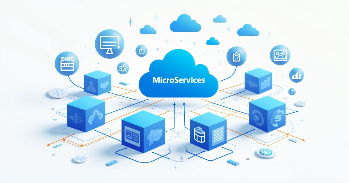 Arquitetura em microserviços conectando GenAI a análises financeiras