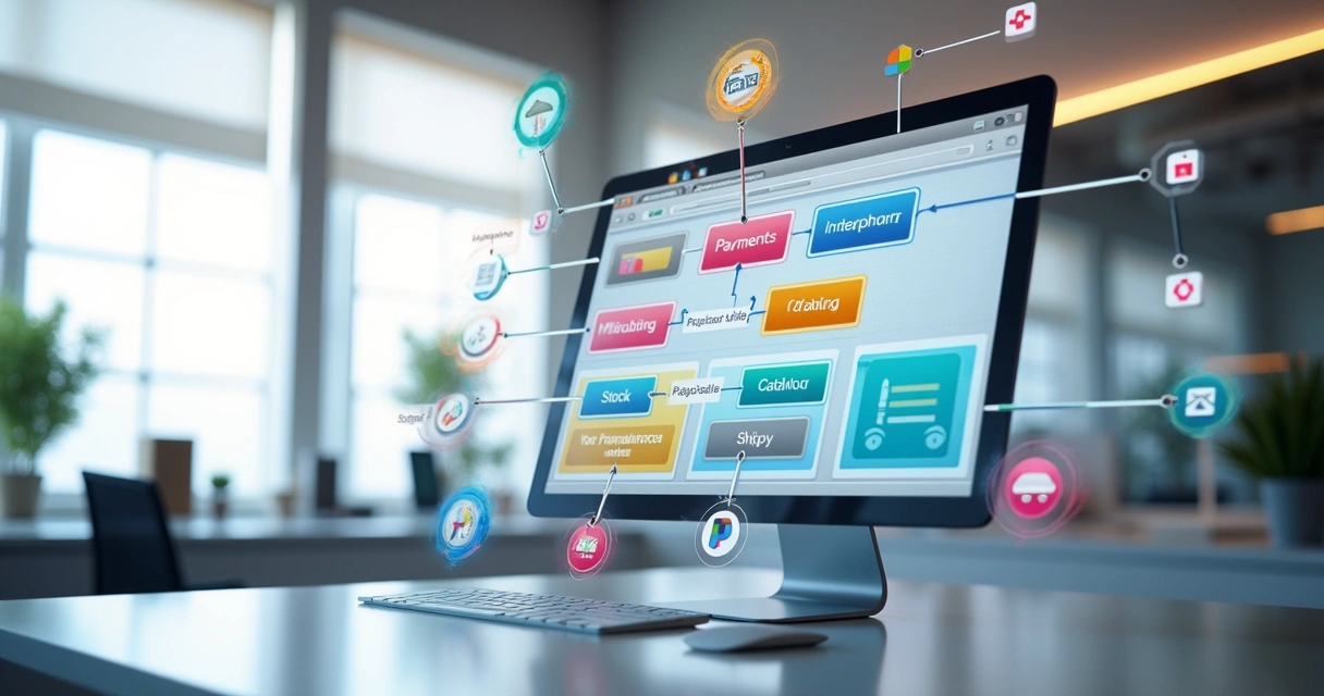 Arquitetura de microsserviços conectando serviços independentes 