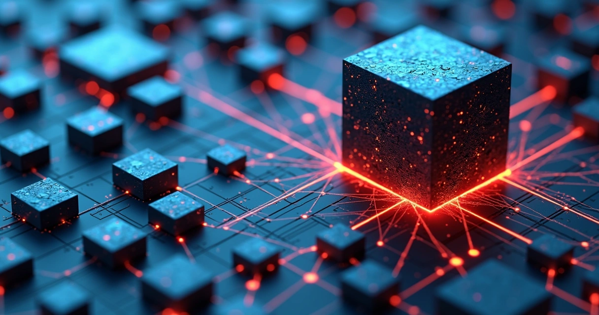 Arquitetura de microserviços se aglomerando e colapsando em um monólito central 