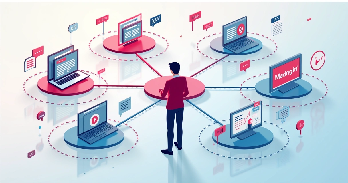 Rede digital mostrando microtargeting em comunicação eleitoral