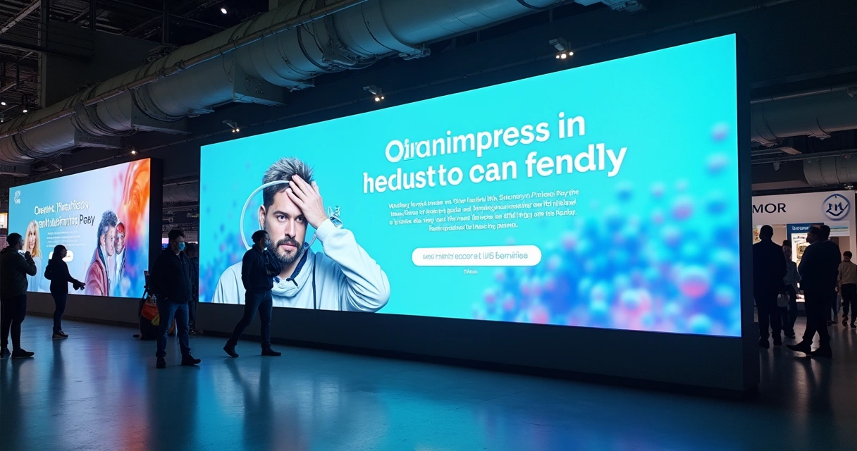 Digital advertising screen with a clear, professional layout on a retail wall 