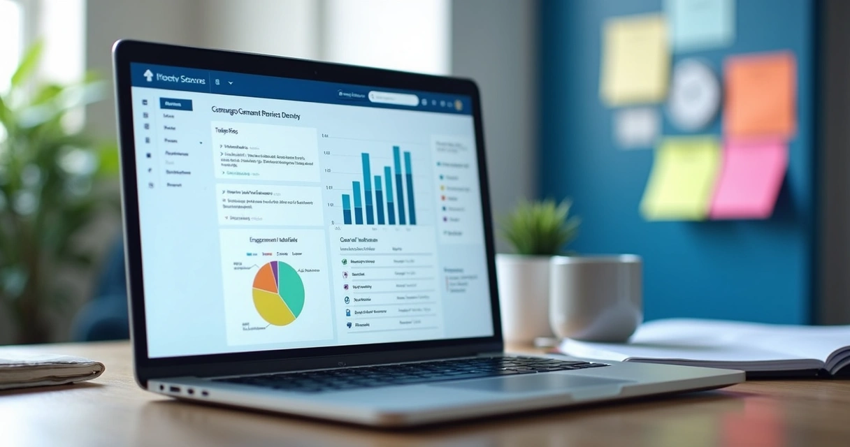 Anúncio de mídia paga para contadores em tela de notebook 