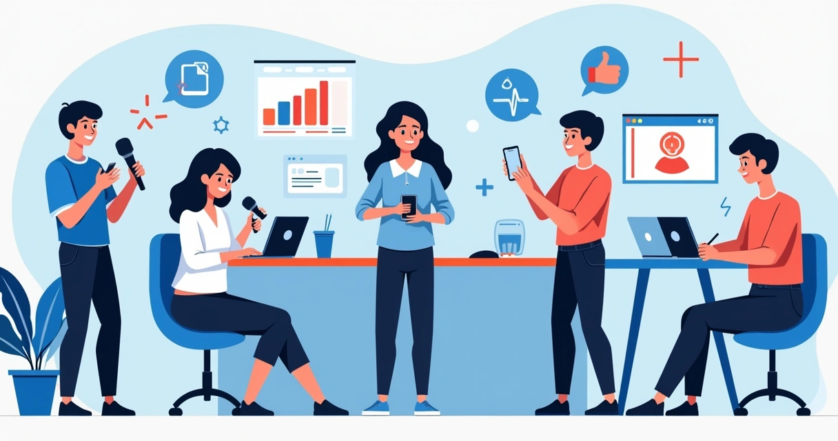 Jovens usando mídias digitais para aprender sobre política
