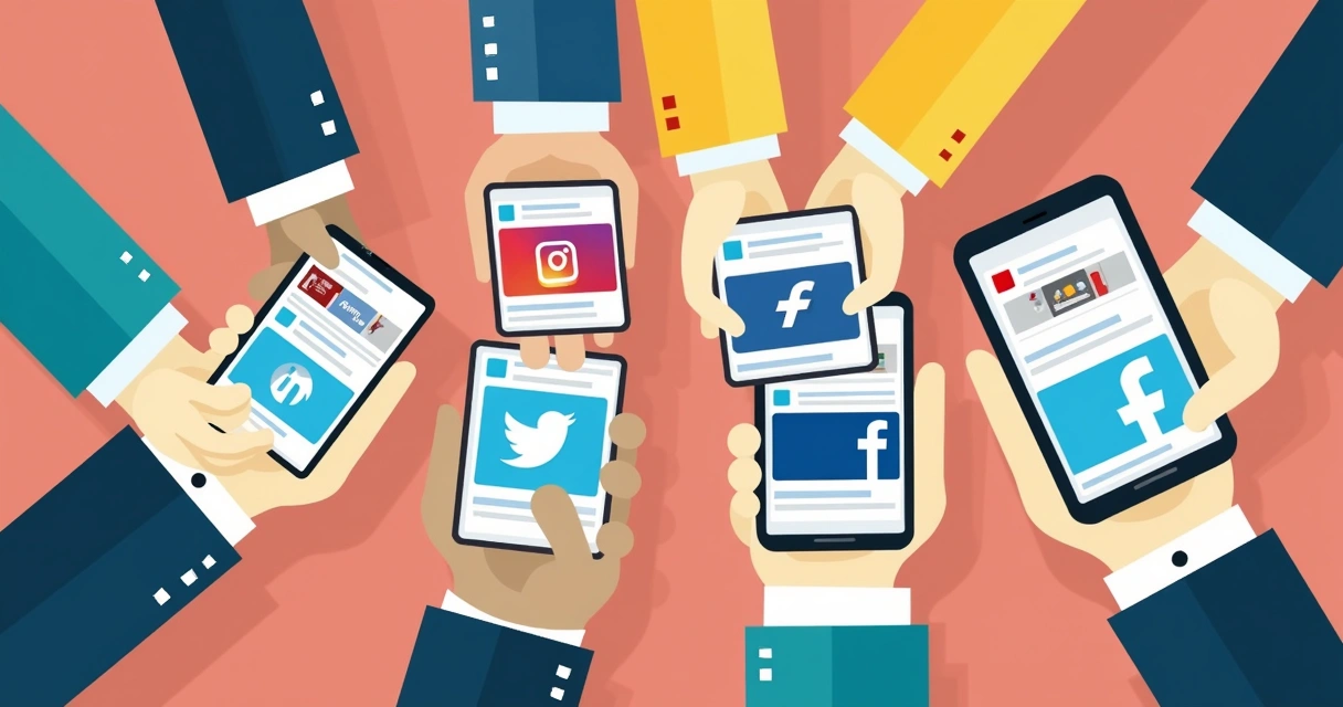 Postagens de campanha em várias redes sociais 