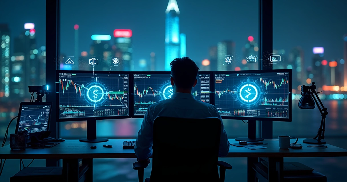 Trader analisando migração de bots entre duas exchanges de criptomoedas 