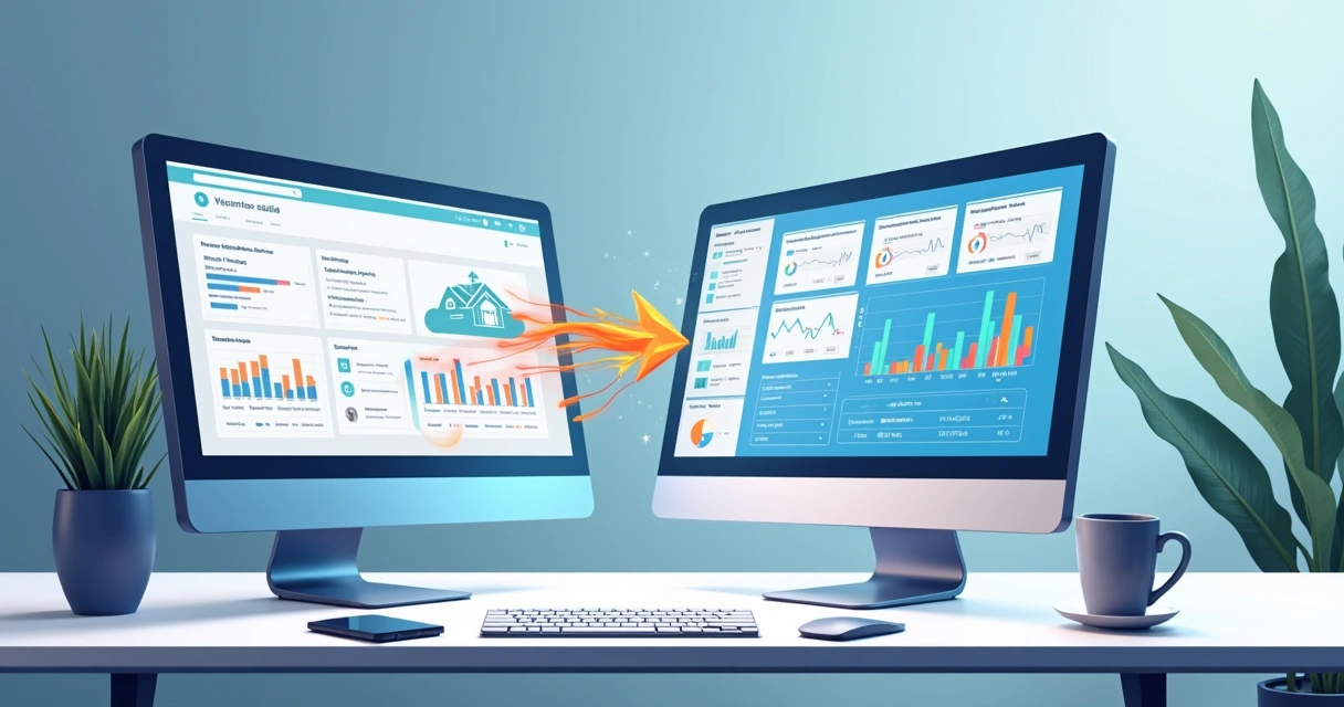 Tela de CRM exibindo dados sendo transferidos para outro sistema