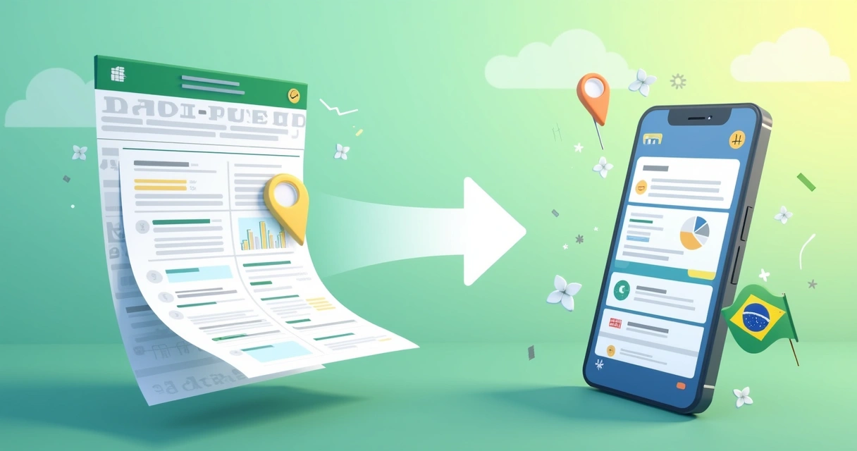 Planilha sendo transformada em aplicativo de CRM simples 