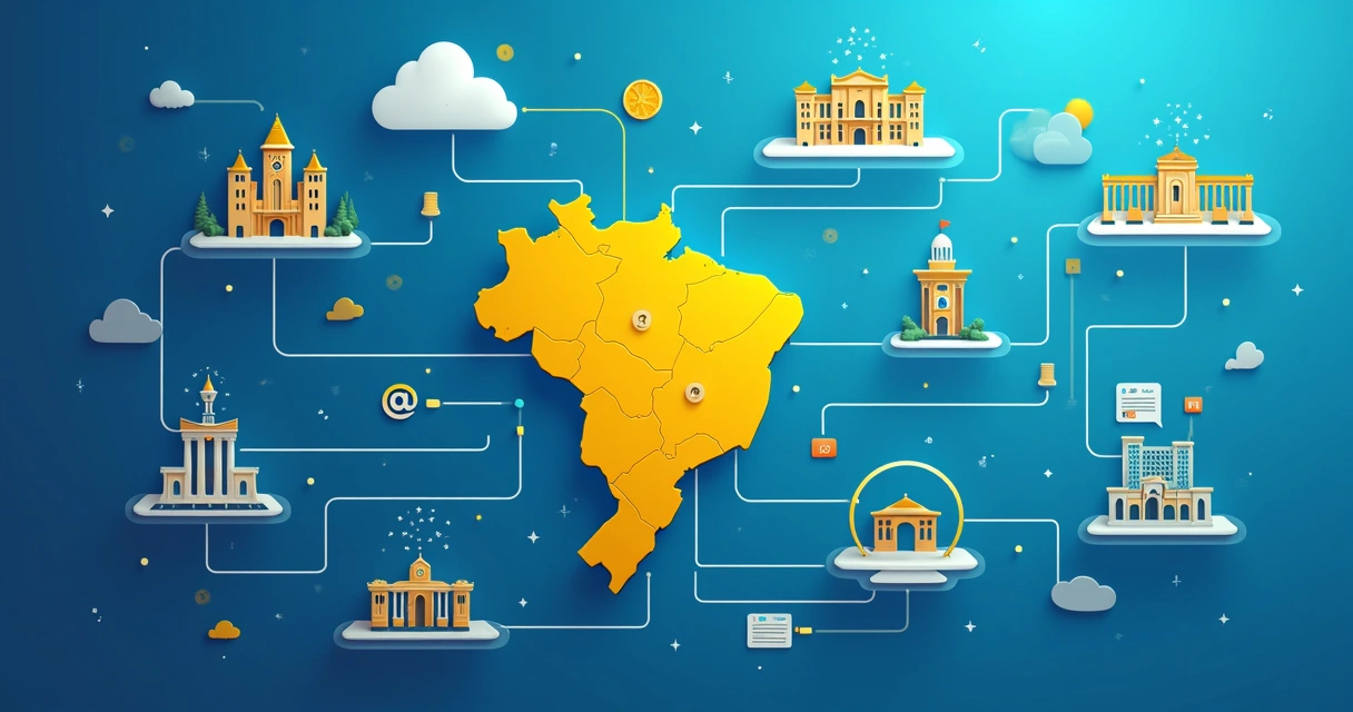 Sistema mostrando migração digital para NFSe em diferentes cidades brasileiras 