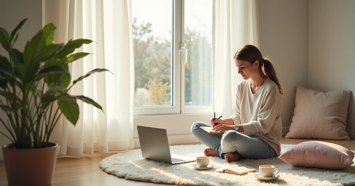 Person quietly journaling thoughts alone