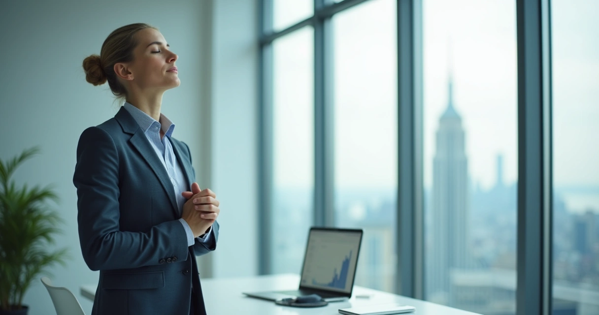 Leader practicing mindfulness during a digital break