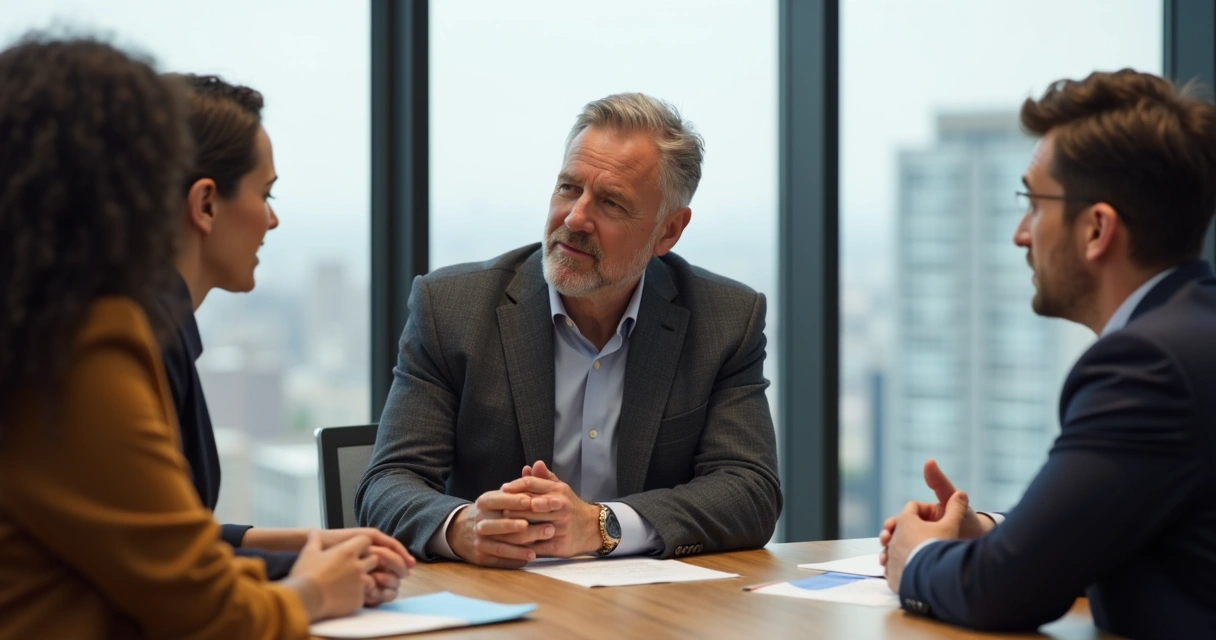 Leader using mindful presence during a workplace discussion 