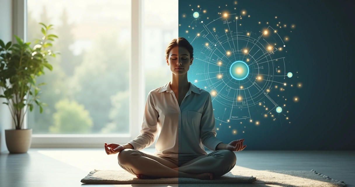 Comparación visual entre mindfulness y conciencia marquesiana en una misma escena 