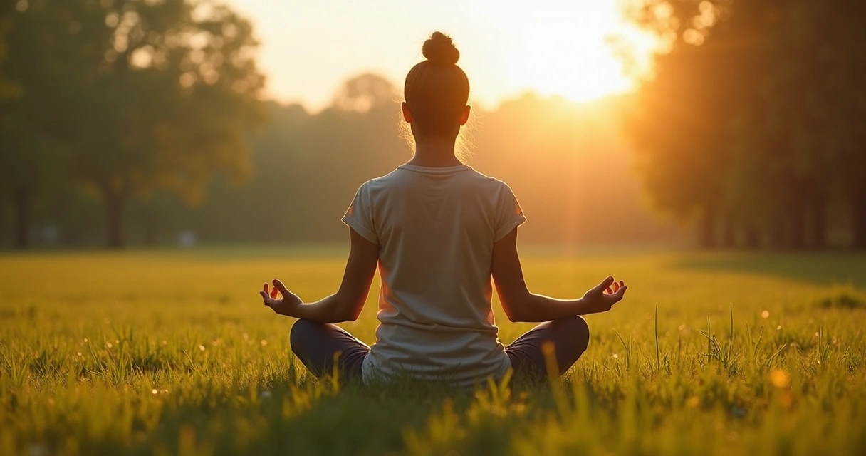 Pessoa praticando mindfulness sentada ao ar livre 