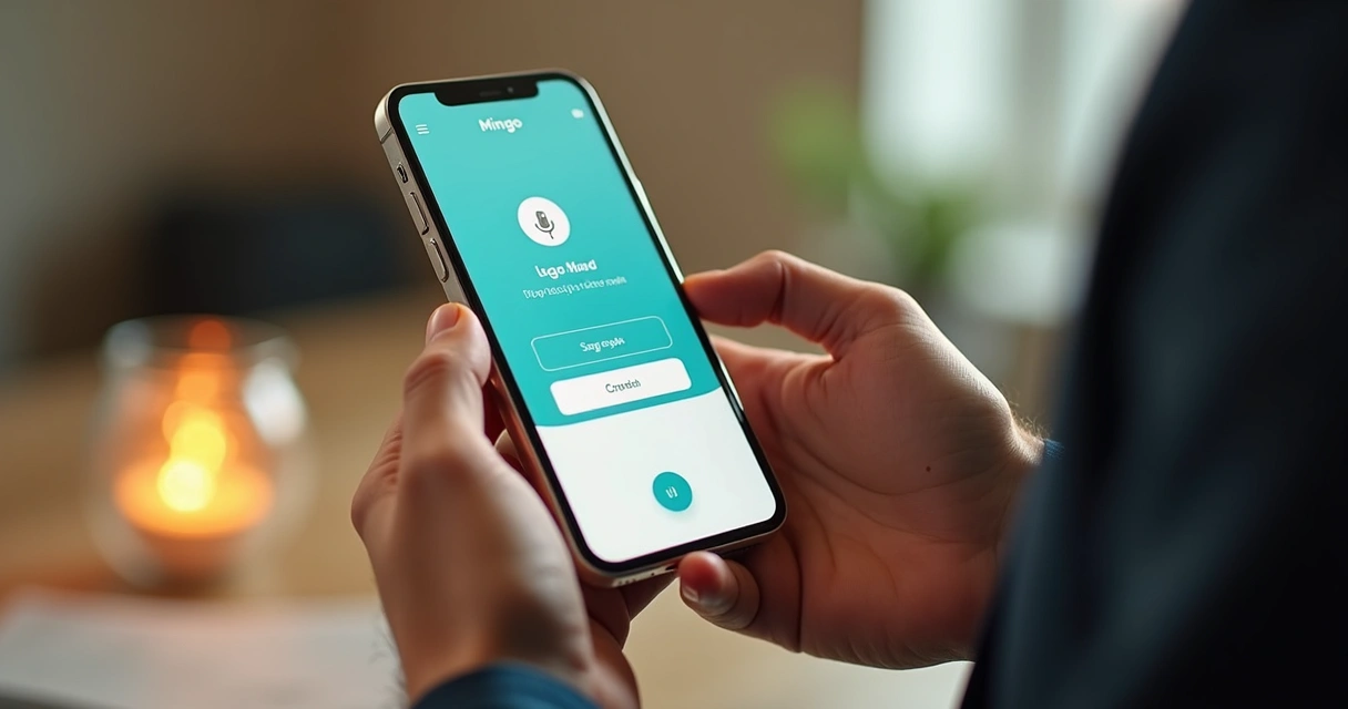 Mingo app logging a meal via voice input on smartphone