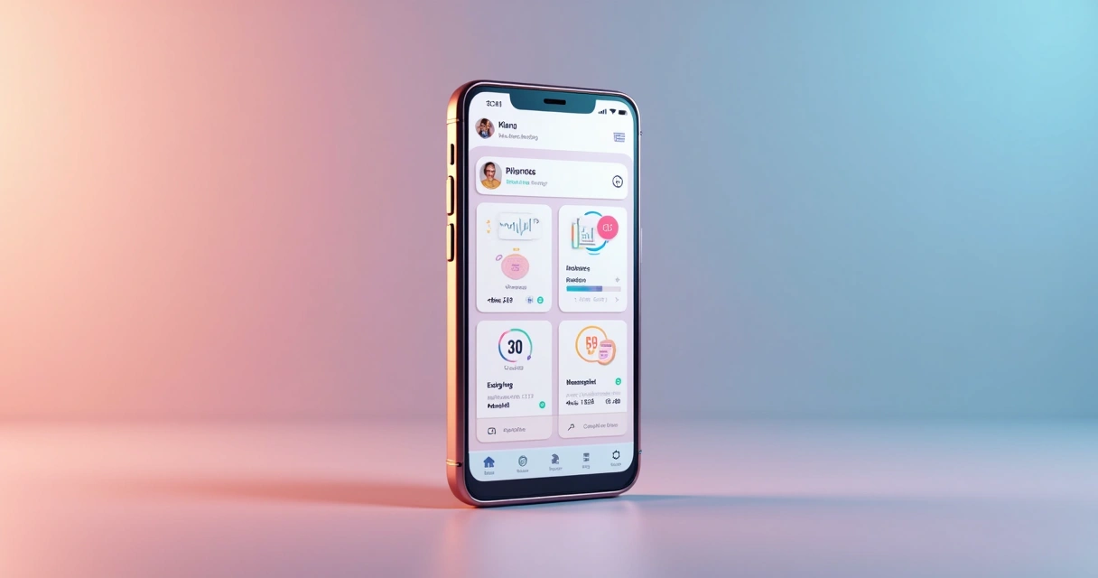 Mobile app interface showing tracking of GLP-1 medication, food, water, and mood 