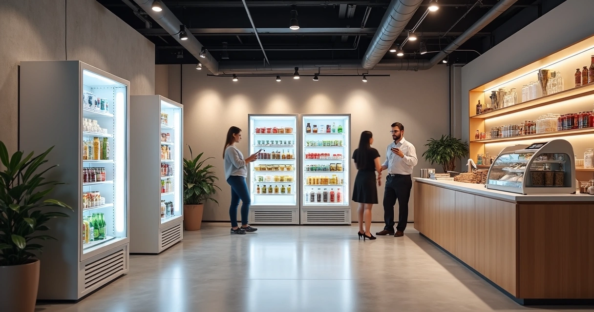 Mini mercado autônomo em escritório 