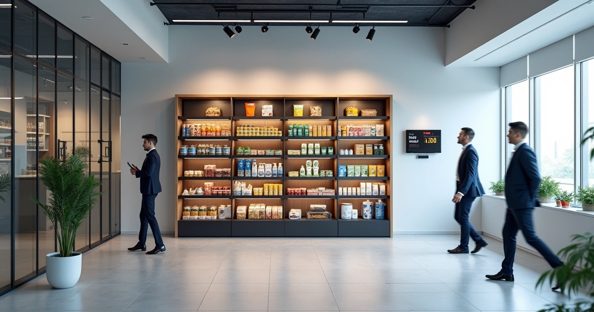 Mini mercado modular em escritório corporativo 