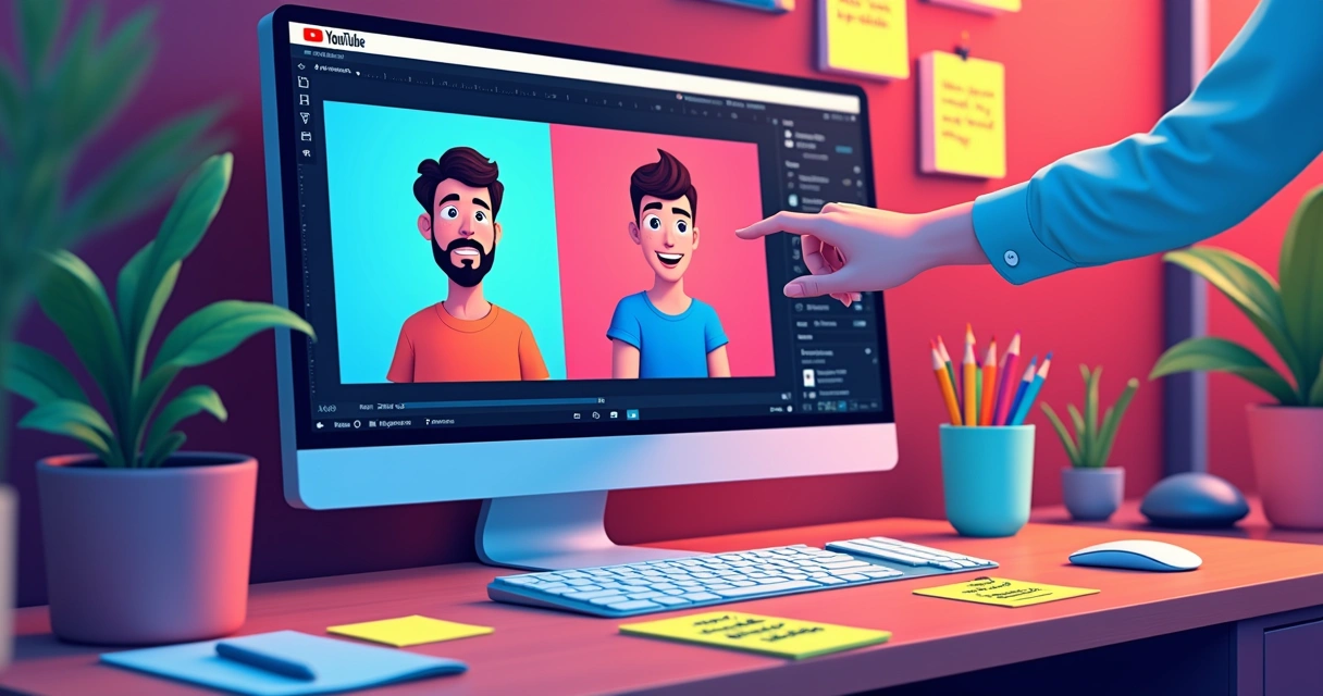 Miniatura colorida e expressiva para vídeo do YouTube 