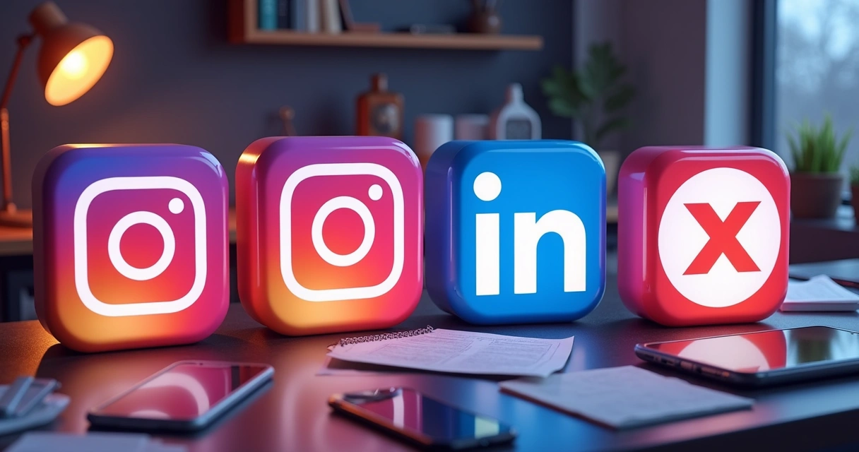 Ícones das principais redes sociais lado a lado 