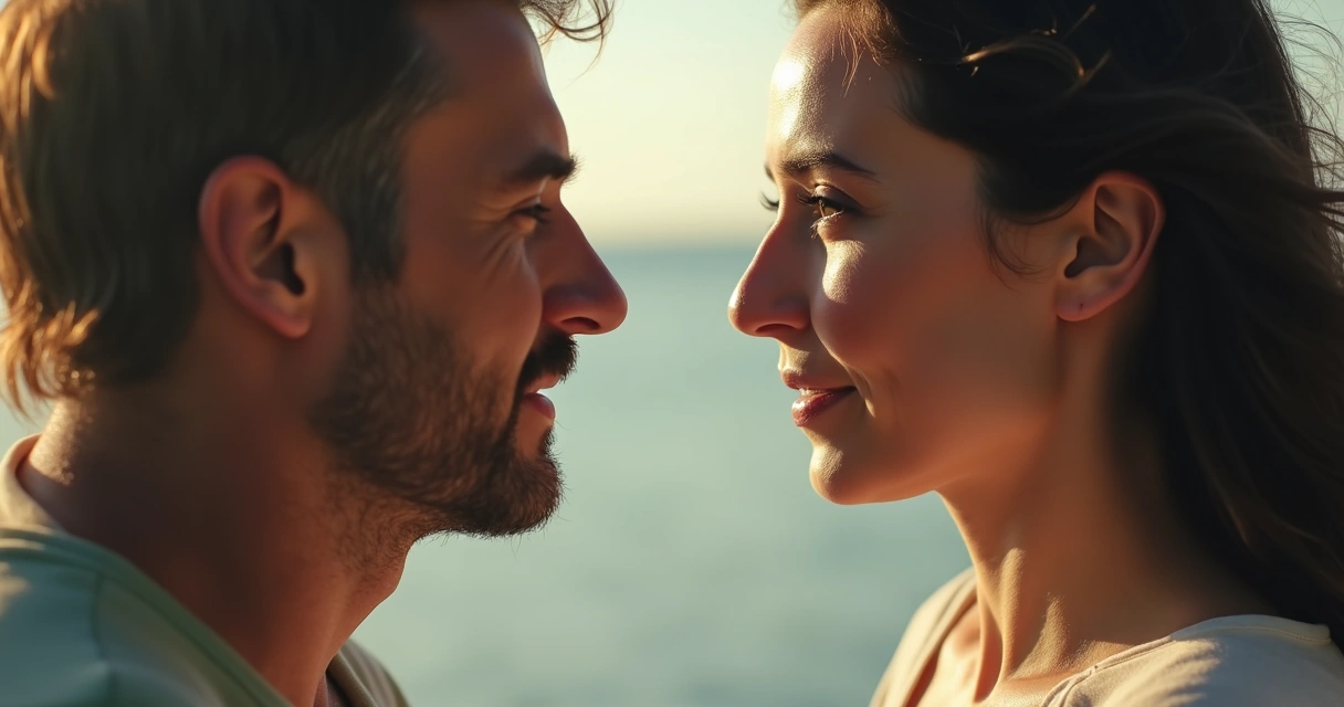 Mirada atenta entre dos personas mientras conversan 