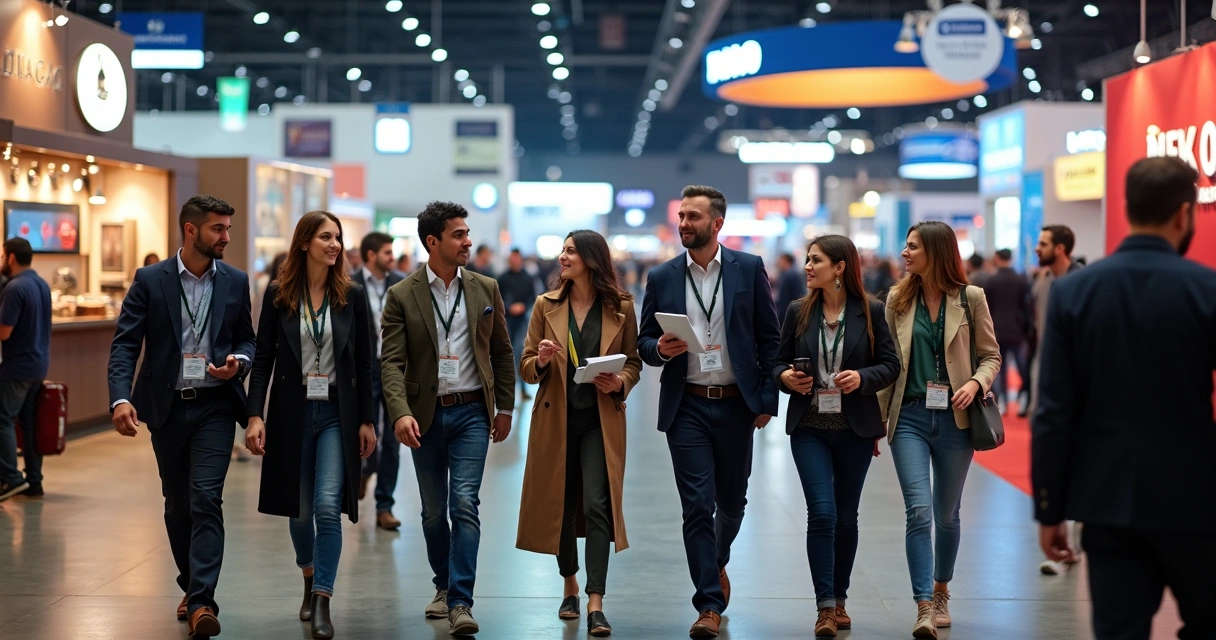 Grupo de gestores brasileiros de foodservice em feira internacional em Chicago 