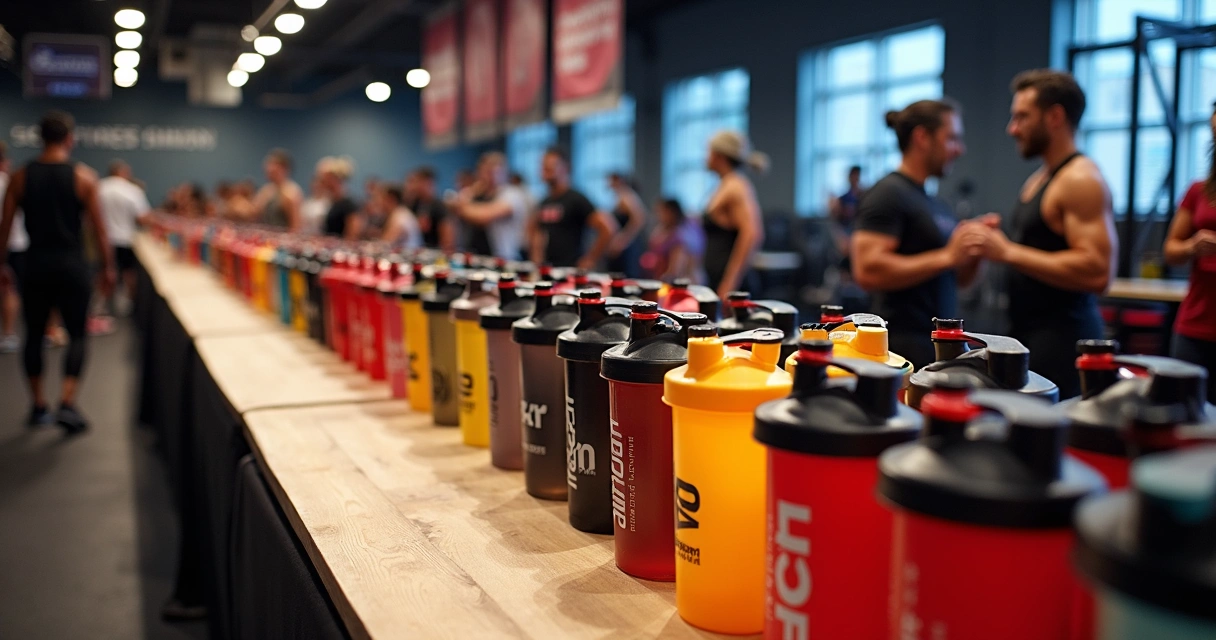 Distribuição de brindes em grande evento fitness 