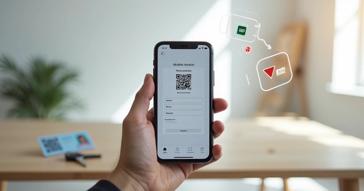 Pessoa segurando celular com CNH digital na tela em destaque 