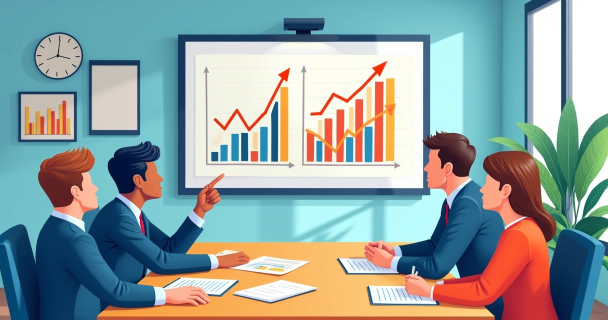 Discussão entre equipe de campanha analisando dados no computador 