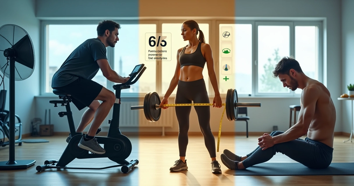 Montagem com três cenas de treino destacando erros comuns na musculação 