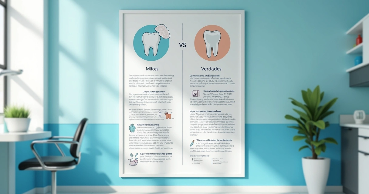 Cartaz exibindo mitos e verdades sobre odontologia 