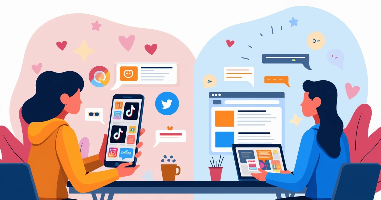 Ilustração de anúncios do Google Ads e redes sociais