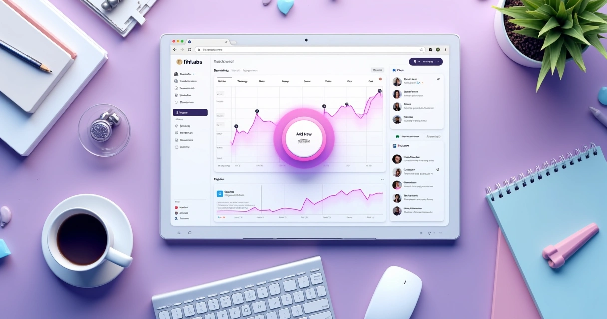 Tela de dashboard do mLabs com calendário de agendamento de posts 